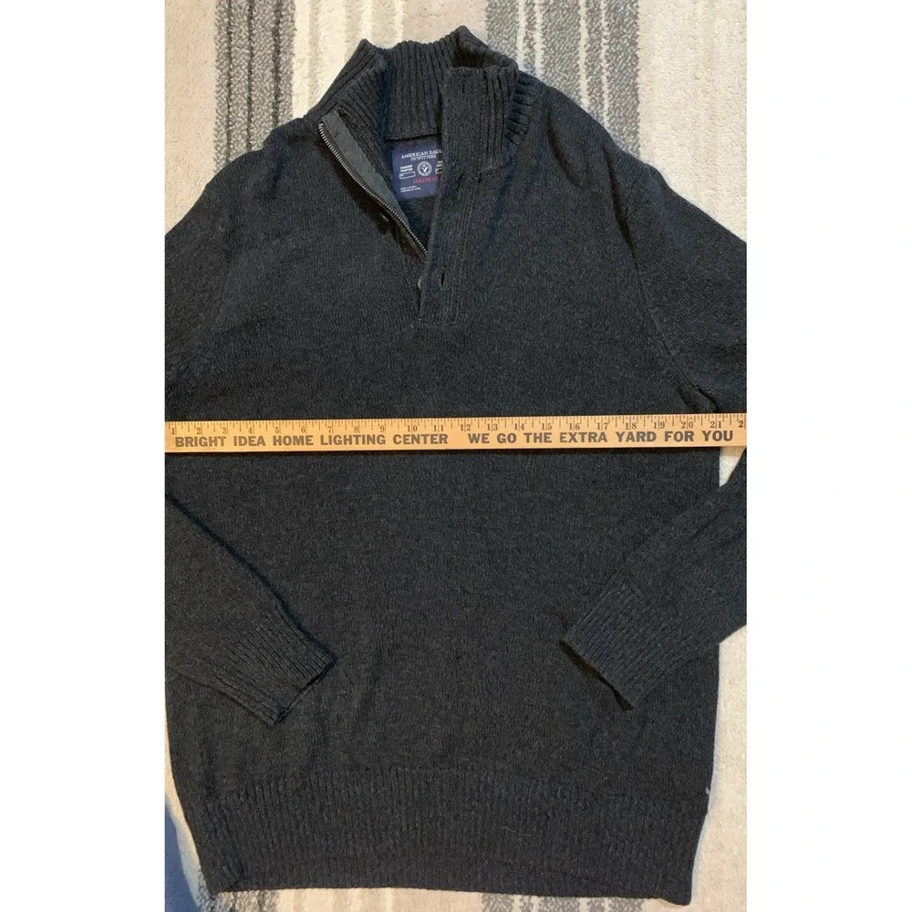 American Eagle Sweater Pullover Collared Turtle‎ Knit Athletic Fit Men's L Black